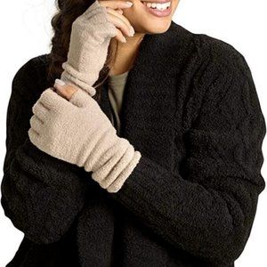Barefoot Dreams Cozy Chic Lite Fingerless Gloves Women Fuzzy Gloves Taupe